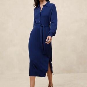 NWT - Banana Republic "Frigid Night" Button Placket Midi Sweater Dress - Size M